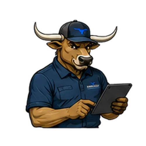 Buck inspecting an irrigation system in fall