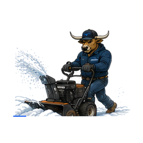 Buck clearing snow in winter